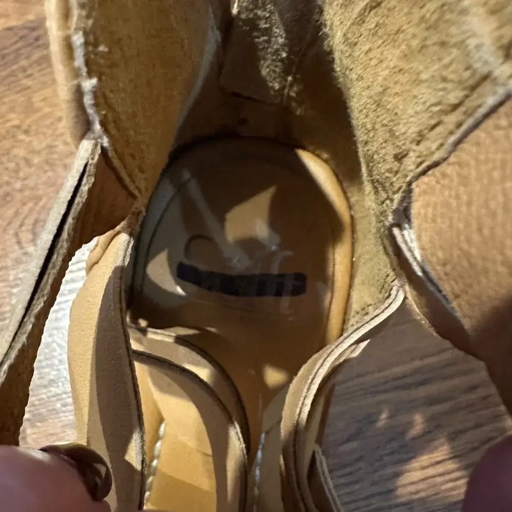 Sofft Women's Stratford Leather Cage Block Heel Sandals – Tan – Sz 9 – NWOB